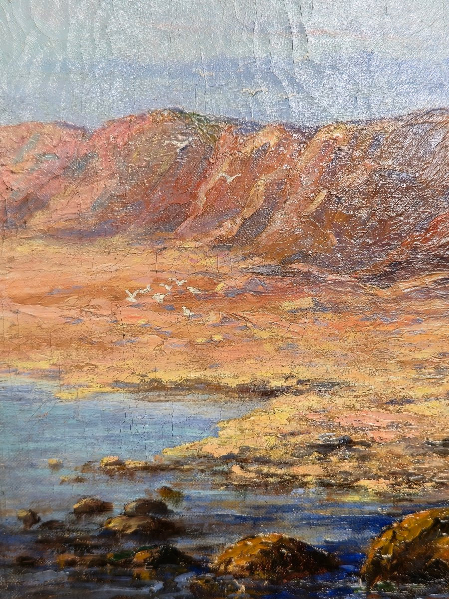 Anonymous - French School - Seascape With Cliffs - Impressionism - 19th Century-photo-1