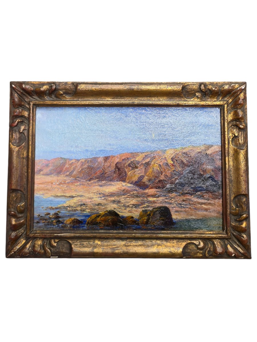 Anonymous - French School - Seascape With Cliffs - Impressionism - 19th Century-photo-6