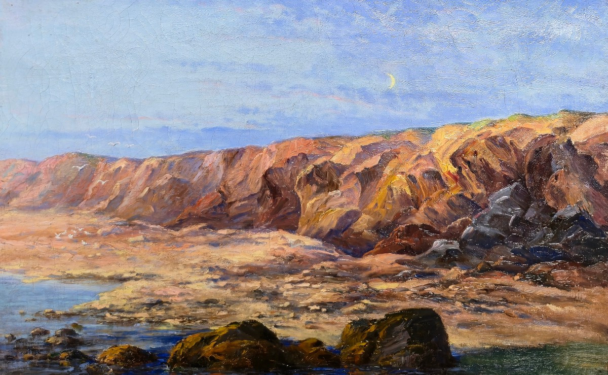 Anonymous - French School - Seascape With Cliffs - Impressionism - 19th Century