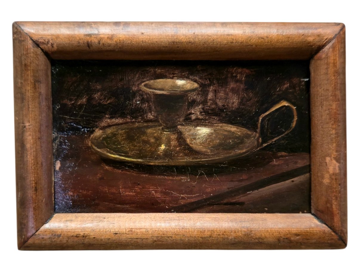 Gaston Simoes de Fonseca (1874-1943) - peinture bougeoir - 19eme siécle -photo-1