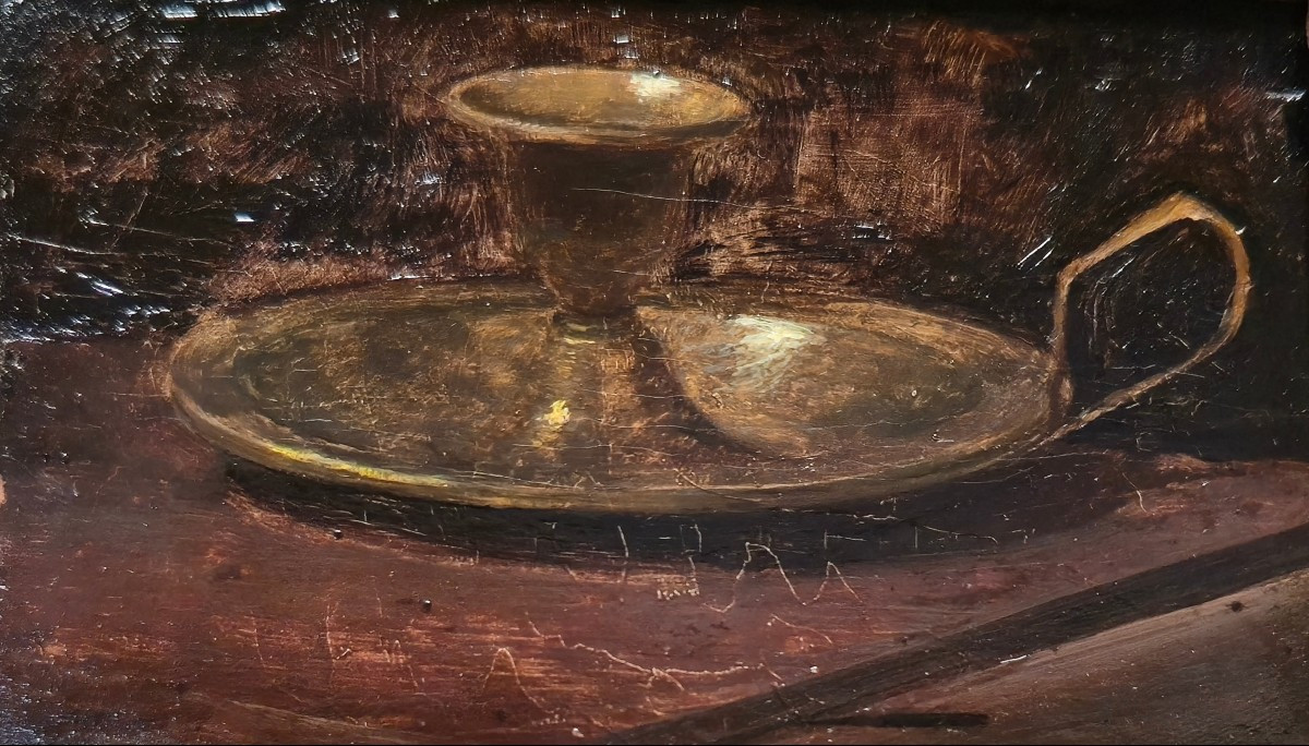 Gaston Simoes de Fonseca (1874-1943) - peinture bougeoir - 19eme siécle 