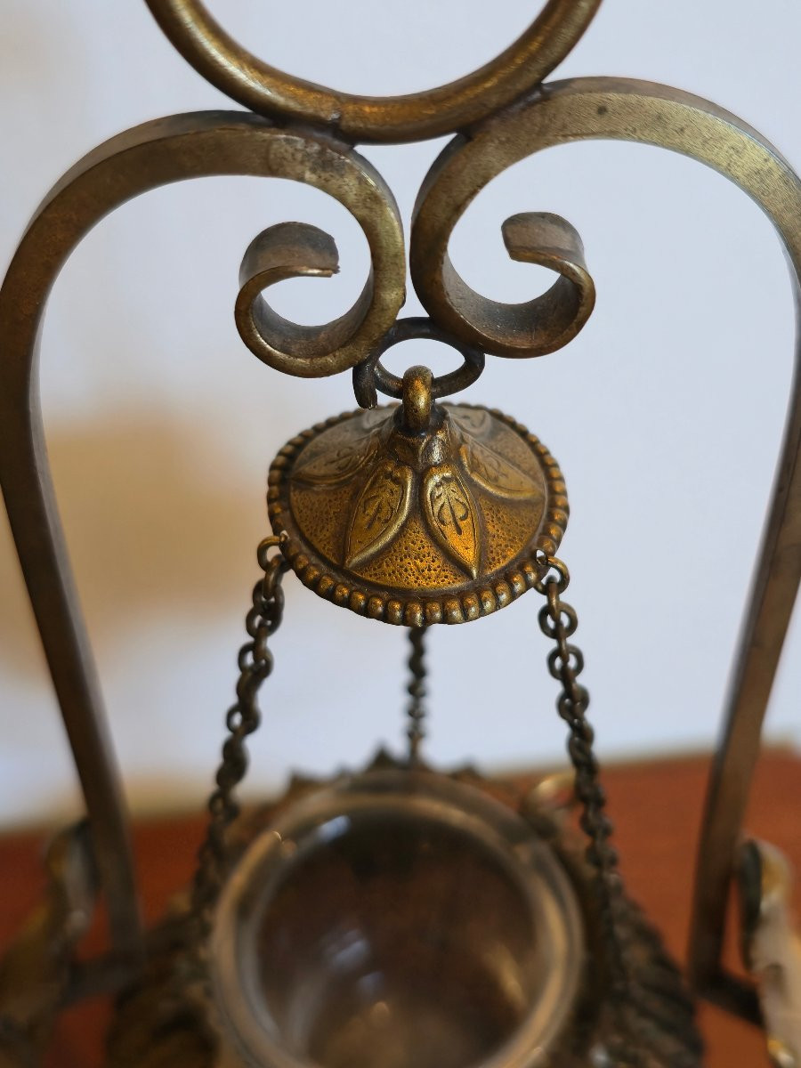 Small Church Lantern - Late 19th Century - Brass, Metal And Glass -photo-5