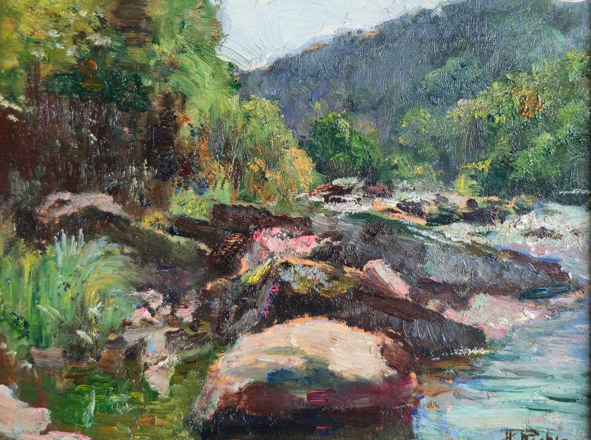 Herman Richir (1866-1942) - Les fonds de Quarreux Aywalle - peinture huile 