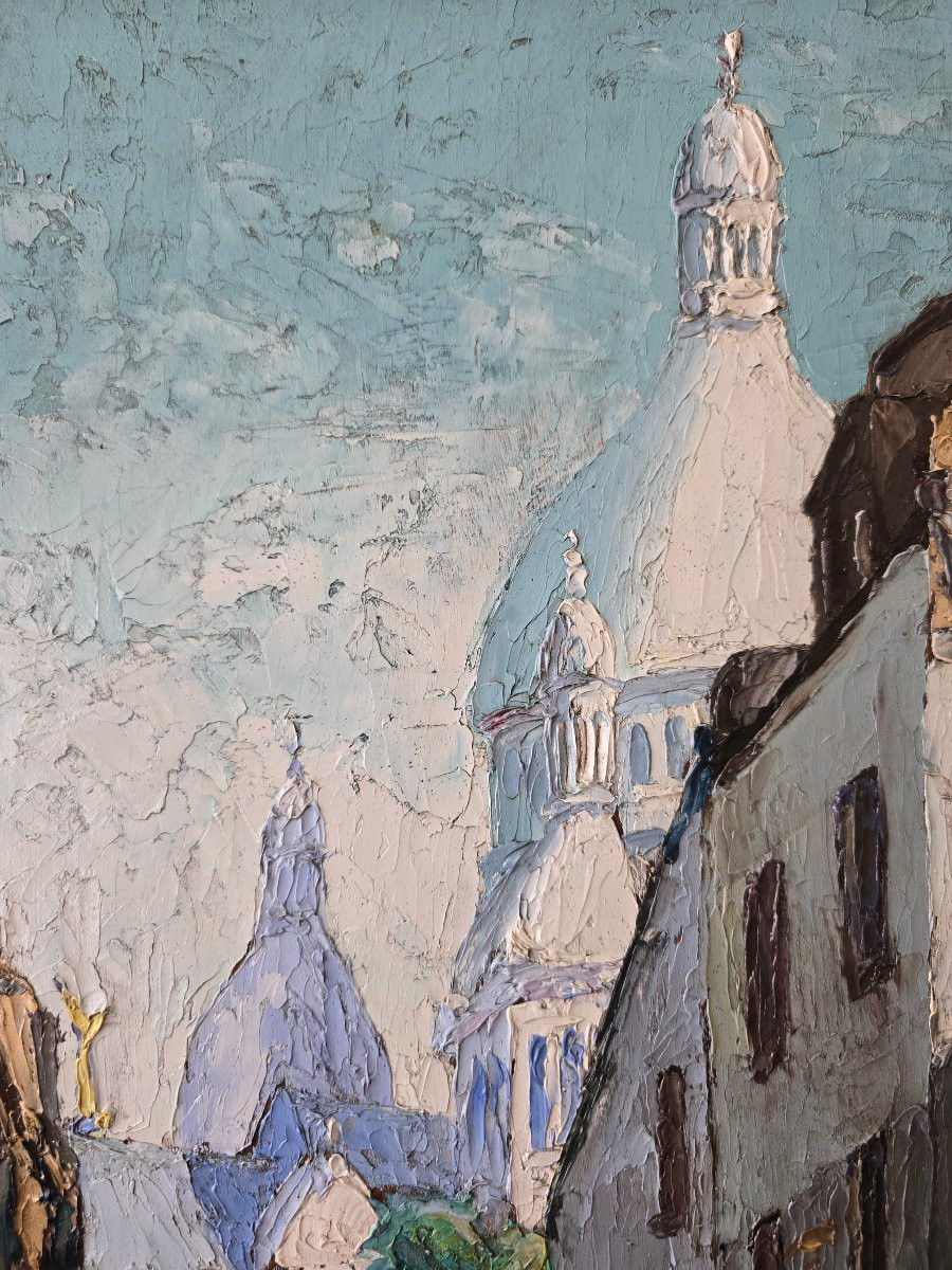 E. Charlier - 1928 - View Of Montmartre - Paris - Oil Painting On Panel-photo-5