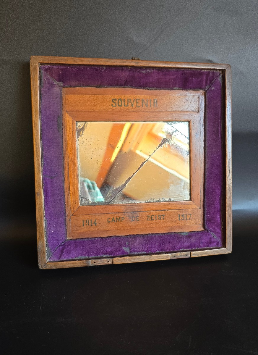 Souvenir première guerre mondiale Camp de Zeist 1914 1917 marqueterie artisanat de poilu 14 18