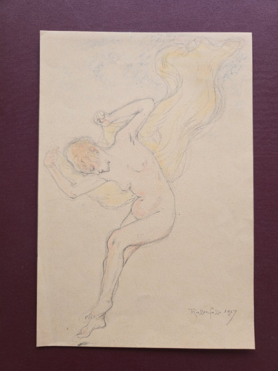 Armand Rassenfosse (1862-1934) - La danse - lithographie couleur - femme 1917-photo-1