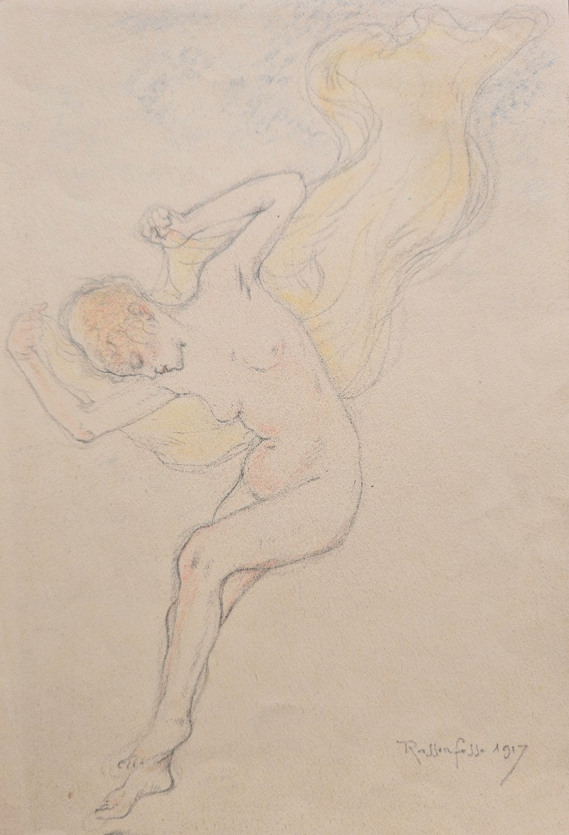 Armand Rassenfosse (1862-1934) - La danse - lithographie couleur - femme 1917