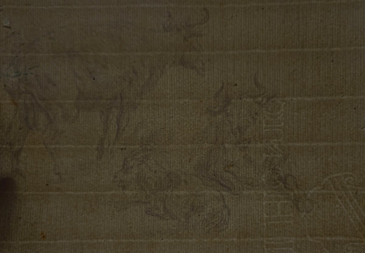 18th Century Drawing - Cows And Goats - Animalist Dutch Watermark School-photo-3