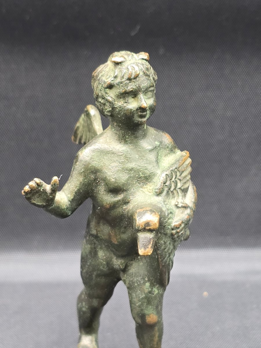 Bronze du Grand Tour - 19ème siècle - Eros avec une oie ,  cupidon, amour, romain-photo-2