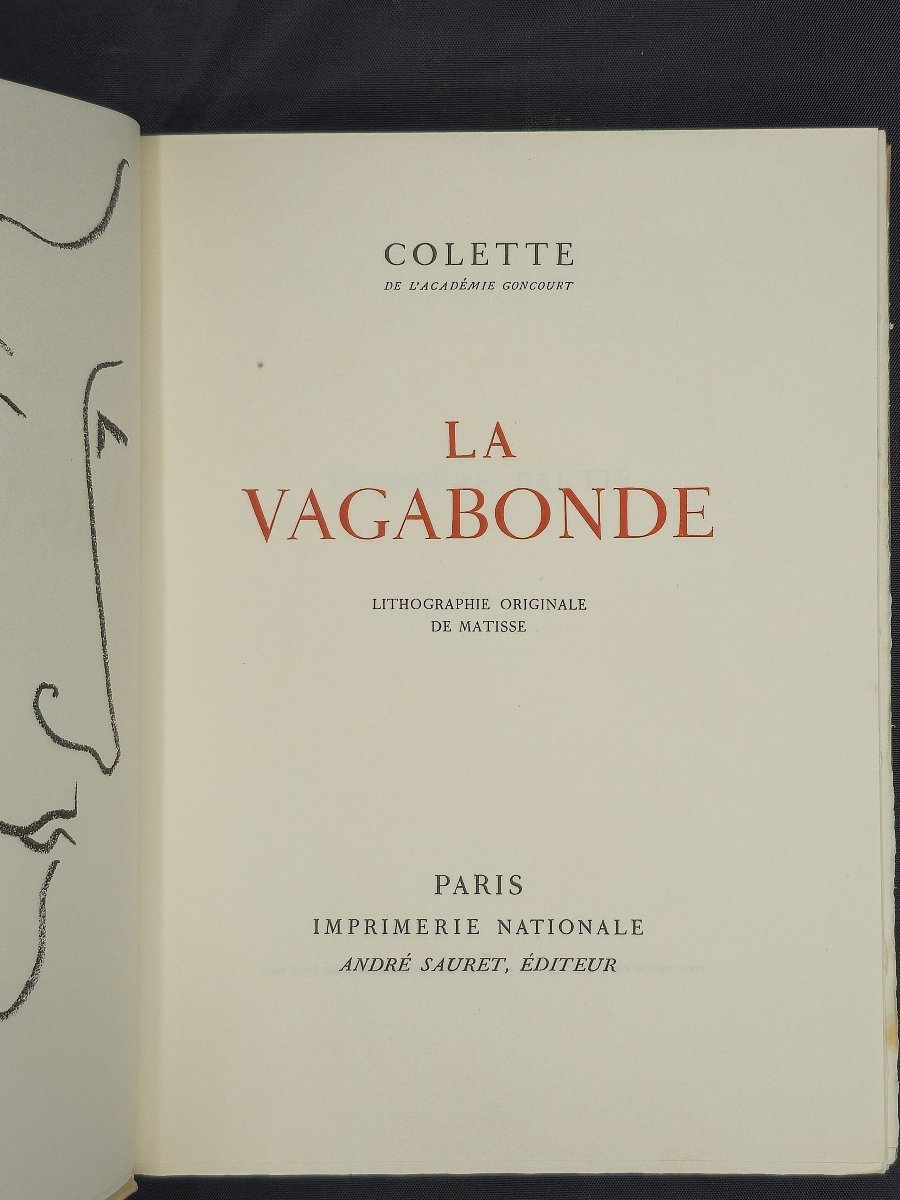 Henri Matisse (1869-1954), lithographie originale Colette La Vagabonde André Sauret mourlot-photo-2