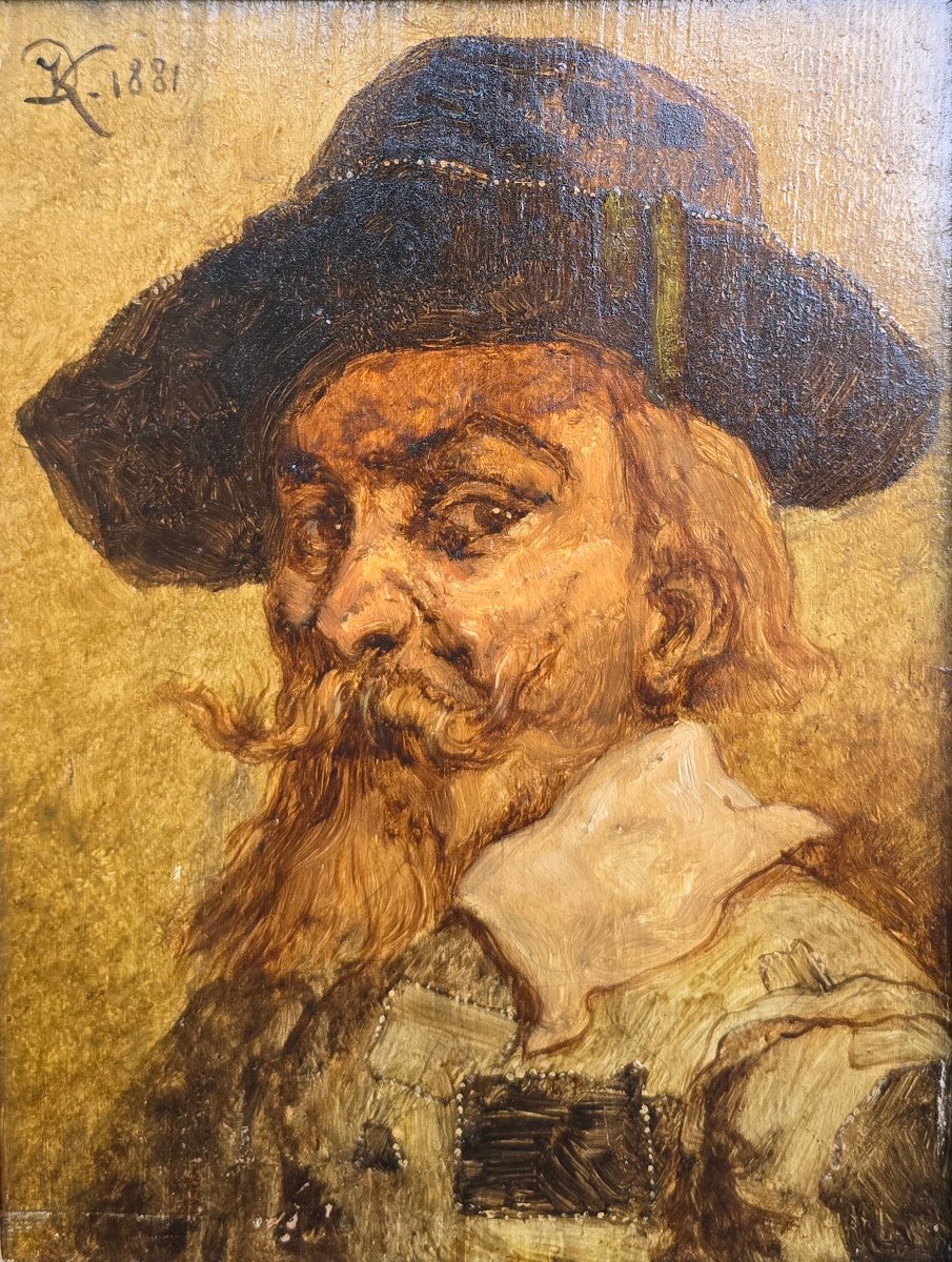 Jean Van De Kerkhove (1822–1881), Historical Portrait, 17th Century, Romanticism, Belgian, Flemish