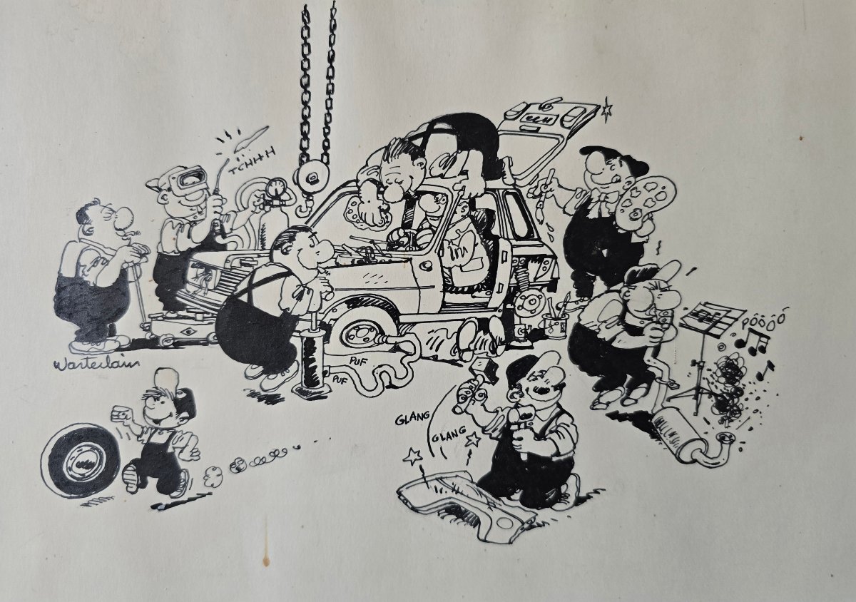 Marc Wasterlain (1946–), Auto Body Shop, Car, Mechanic, Auto, Comic, Comic Book
