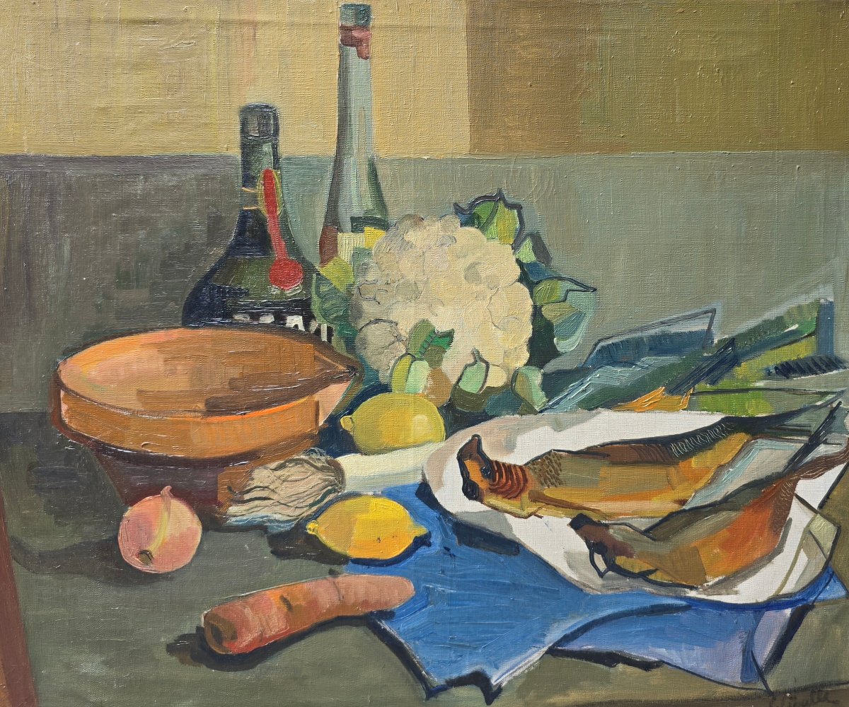 Anonymous - Belgian Or French School - Still Life With Fish - Kitchen - Restaurant 