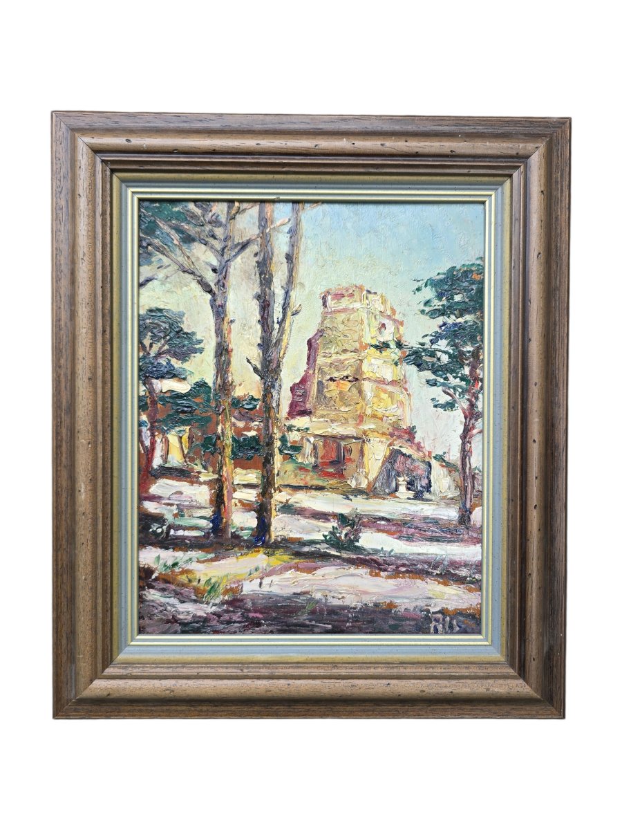 Albert Delaunois (?) (1895-1936), paysage Provence, La Tour Magne, Nimes, archeologie, romain-photo-3