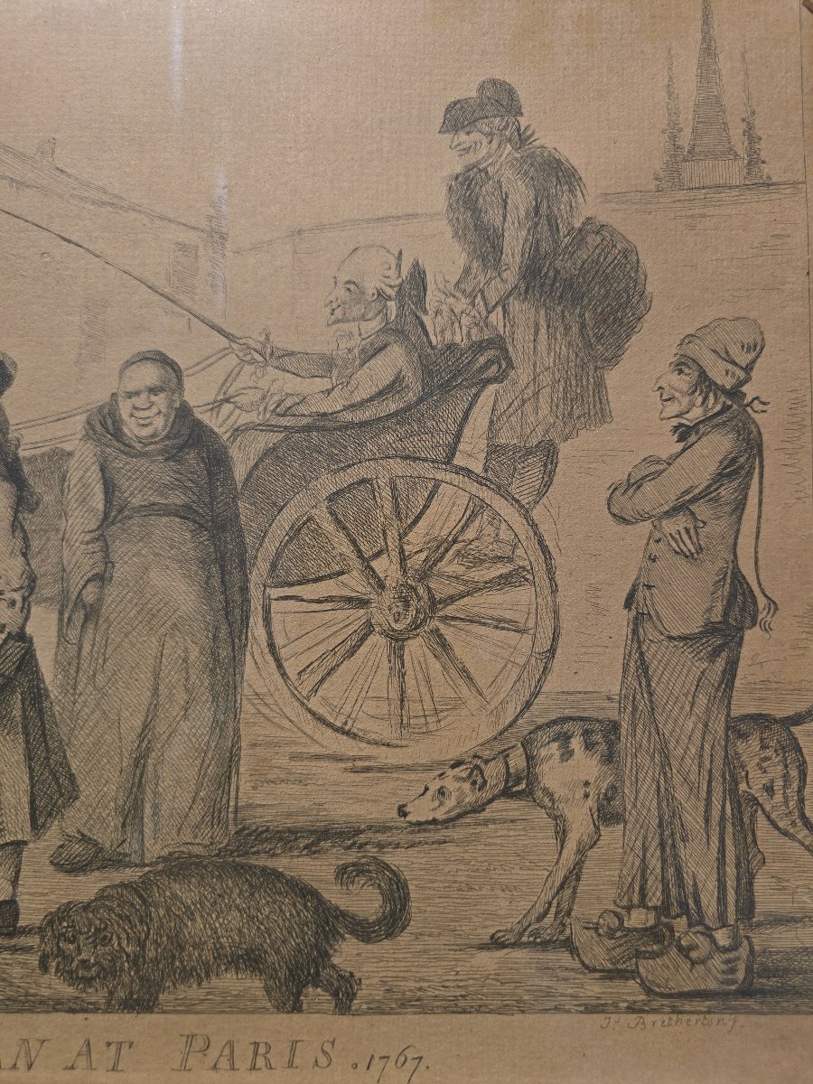 Henry William Bunbury (1750-1811), Englishman at Paris 1767, gravure 18eme siècle-photo-3