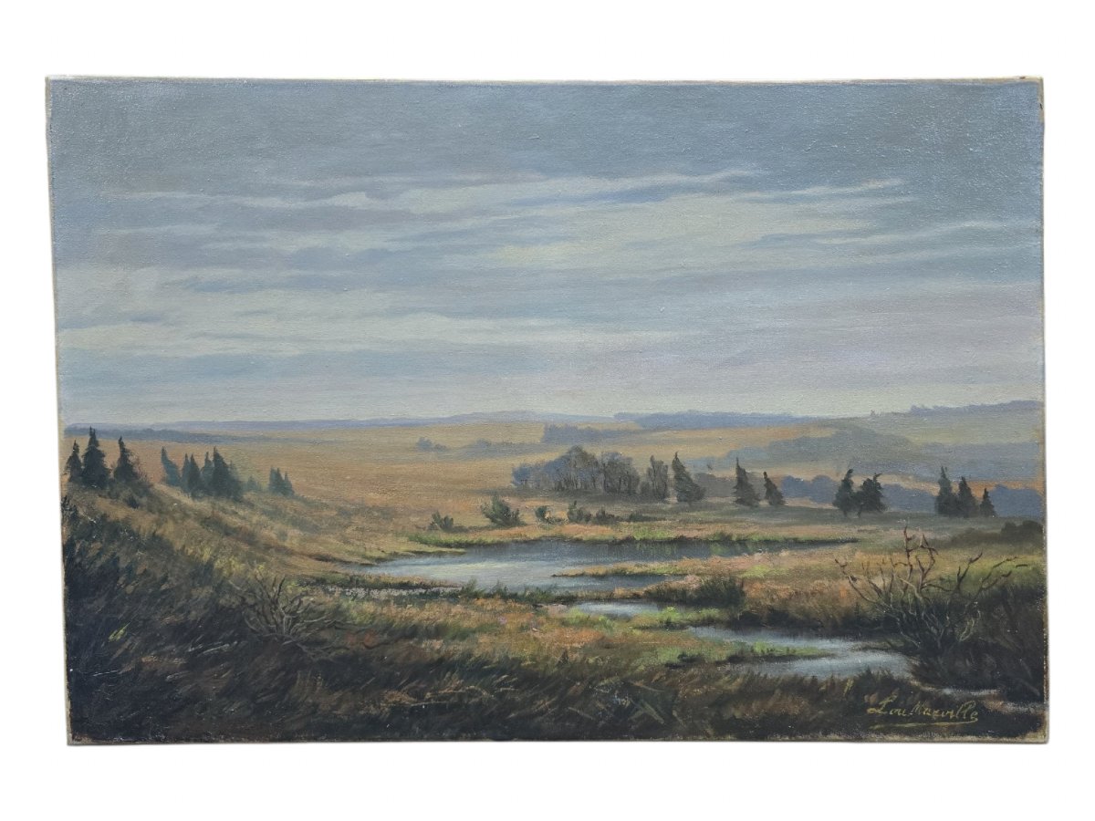 Louis Marville (1888-1968), grand paysage des fagnes belgique, ardenne, luxembourg, liège-photo-2