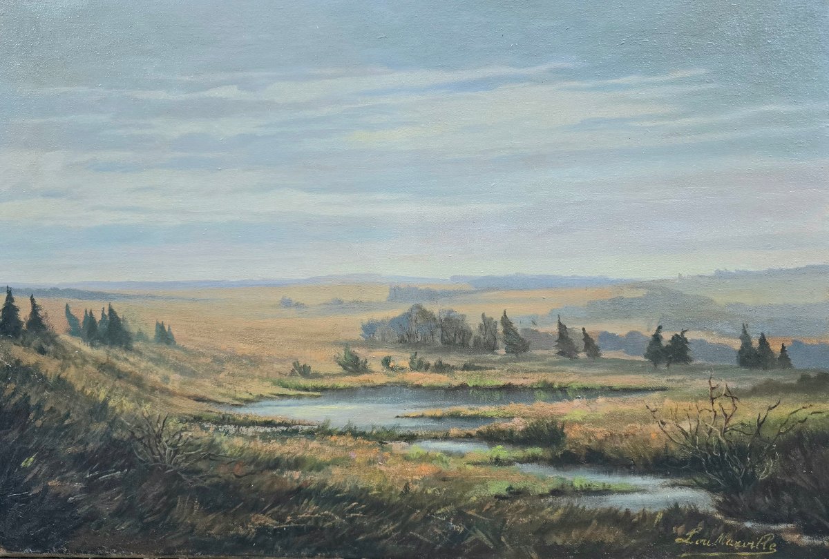Louis Marville (1888-1968), grand paysage des fagnes belgique, ardenne, luxembourg, liège