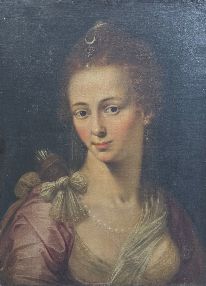 Northern School—attributed To Goltzius—collector's Mark—17th Century—xviie—diana The Huntress -photo-3