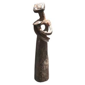 Jean-Pierre Augier - statue mère à l'enfant - fer forgé 