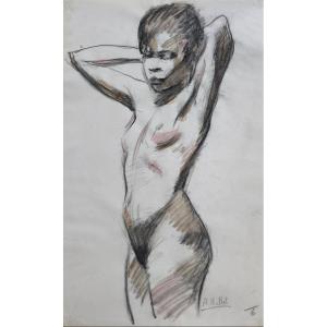André Hallet (1890-1959) - Nude Study Of An African Woman N°2 - Watercolor