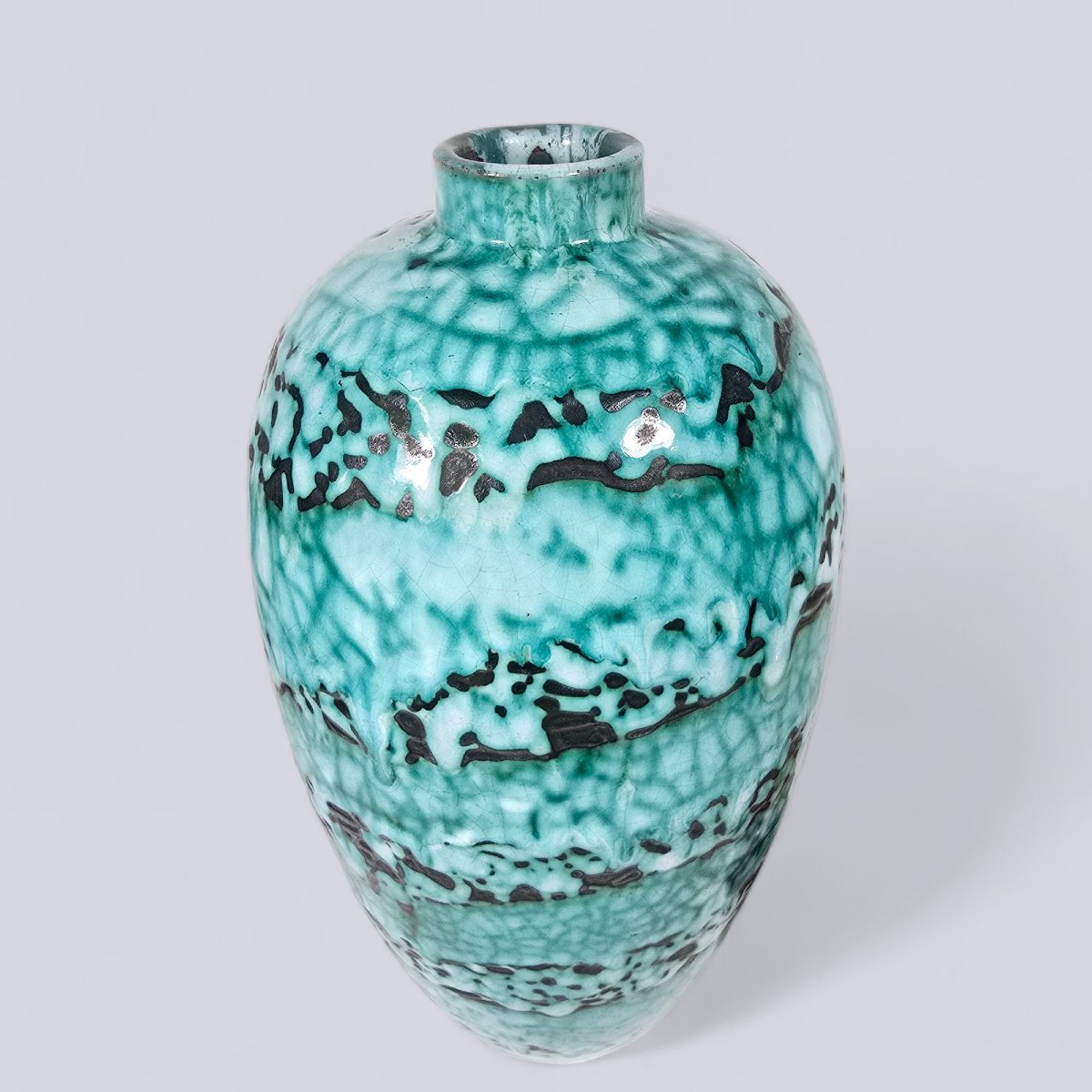 Art Deco Ceramic Vase By Primavera, Cab (bordeaux Art Ceramics)-photo-4