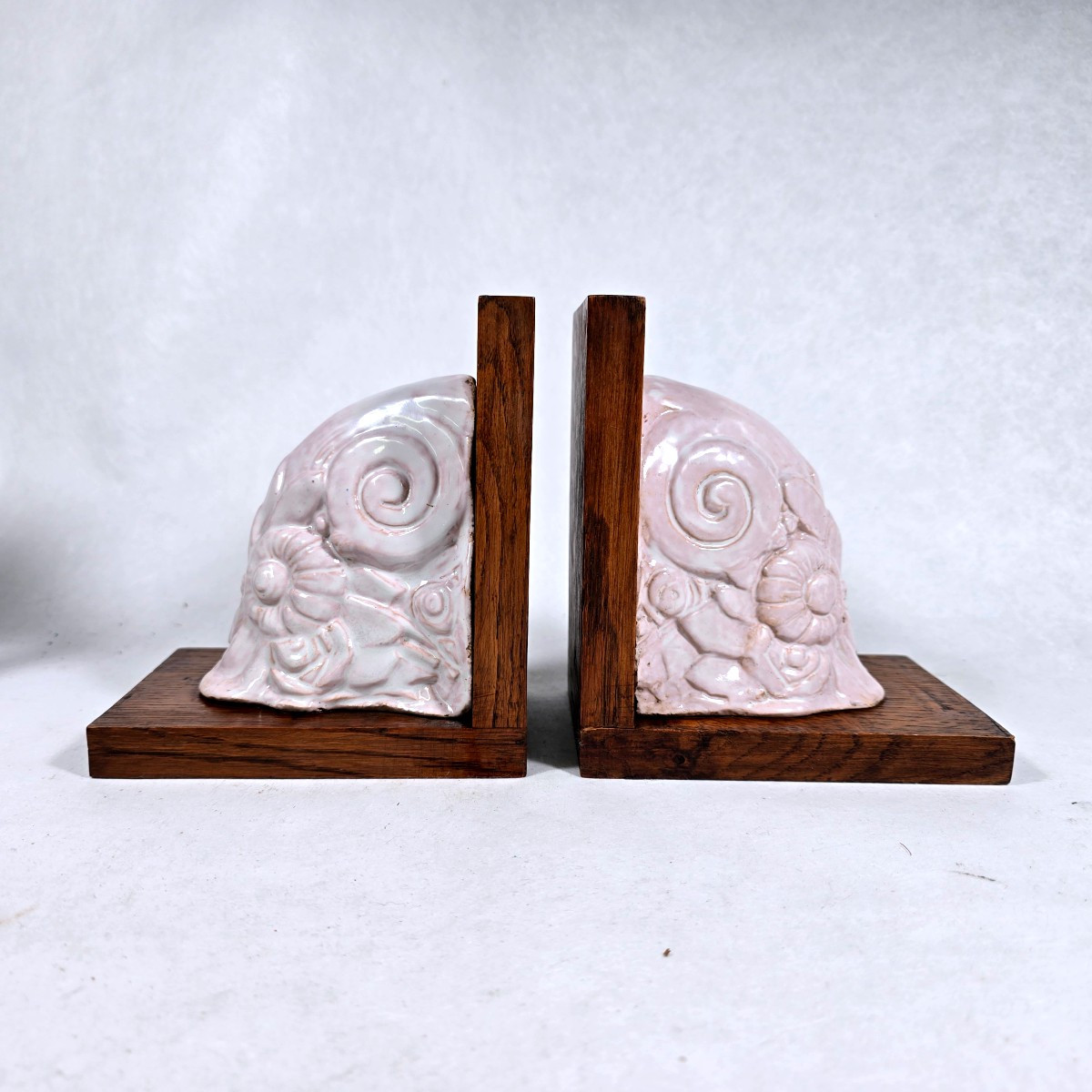 Paire De Serre Livres En Ceramique Art Déco,  Années 30