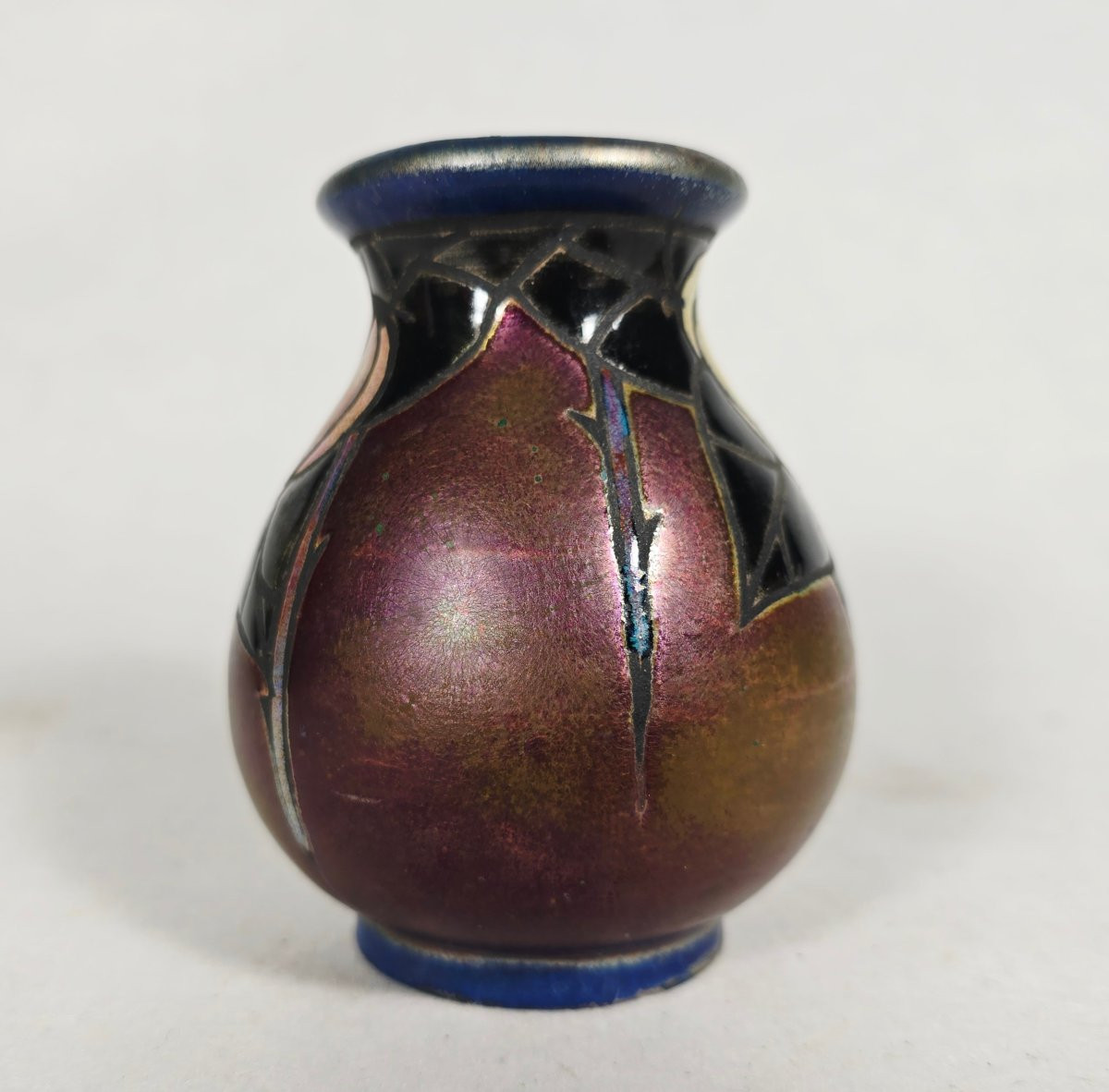 Jean Barol, charmant vase en céramique art nouveau -photo-1