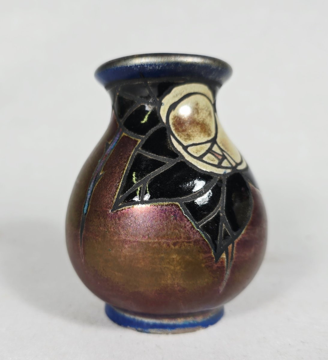 Jean Barol, charmant vase en céramique art nouveau -photo-2