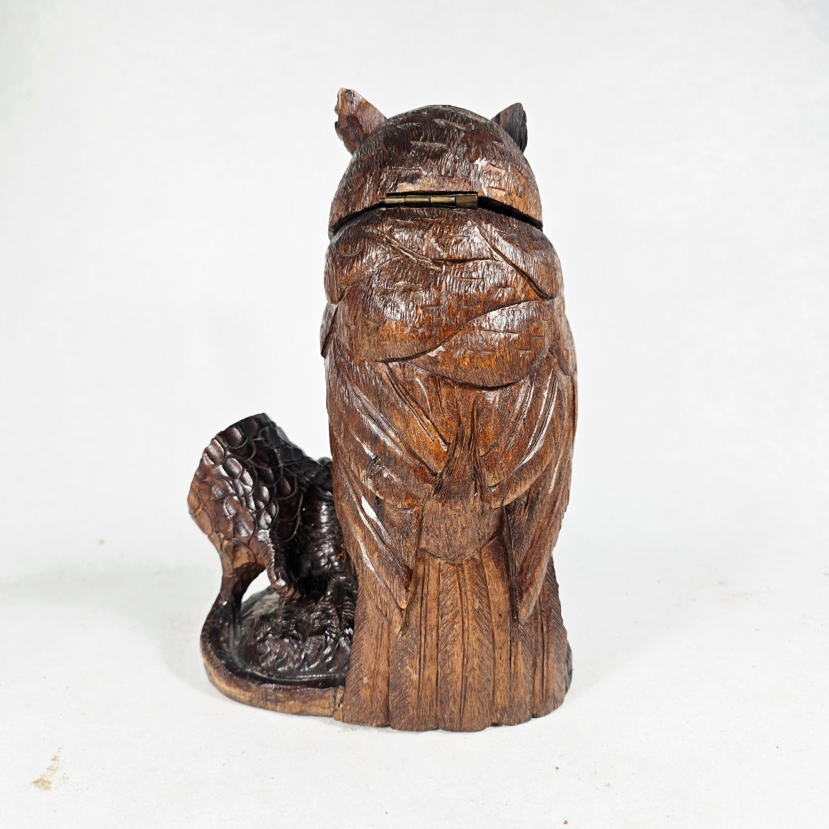Black Forest Sculpture Box In The Shape Of An Owl 19th Century-photo-4
