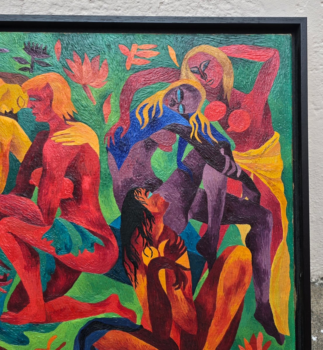 Composition expressionniste, huile sur toile 1950.-photo-6