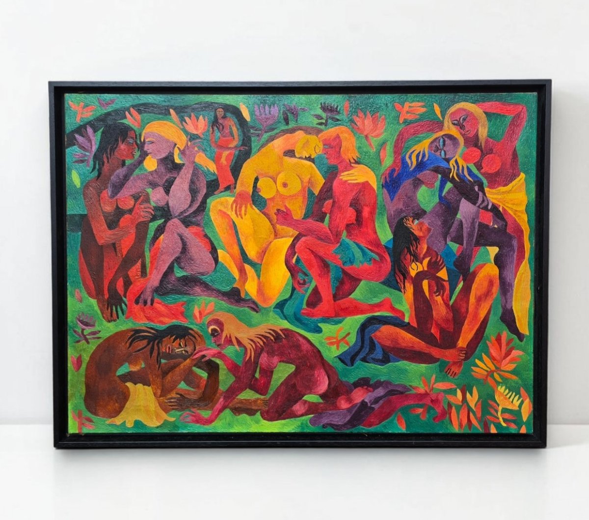 Composition expressionniste, huile sur toile 1950.