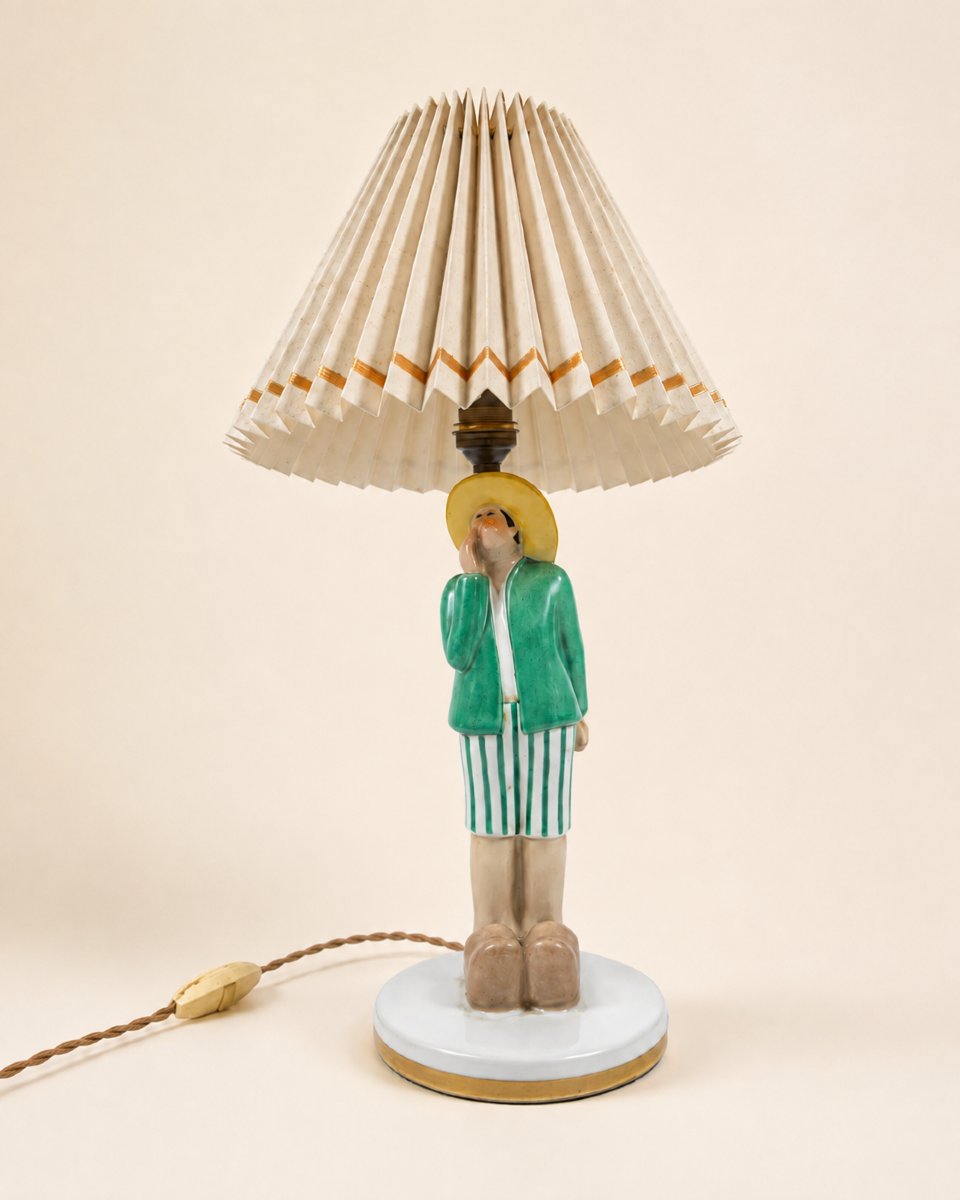 Rare Lampe Robj Paris, ceramique art déco -photo-4