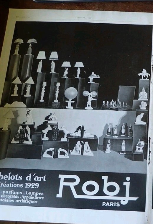 Rare Lampe Robj Paris, ceramique art déco -photo-5