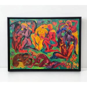 Composition Expressionniste, œil On Canva 1950