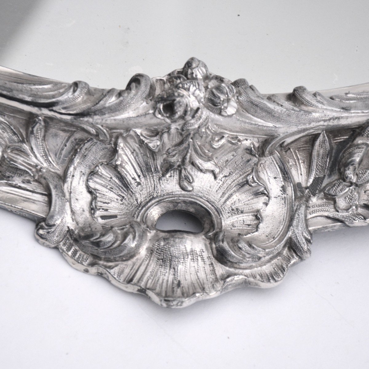 Silver-plated Centerpiece With Foliage And Stylised Shell Decoration XIXth Century-photo-5