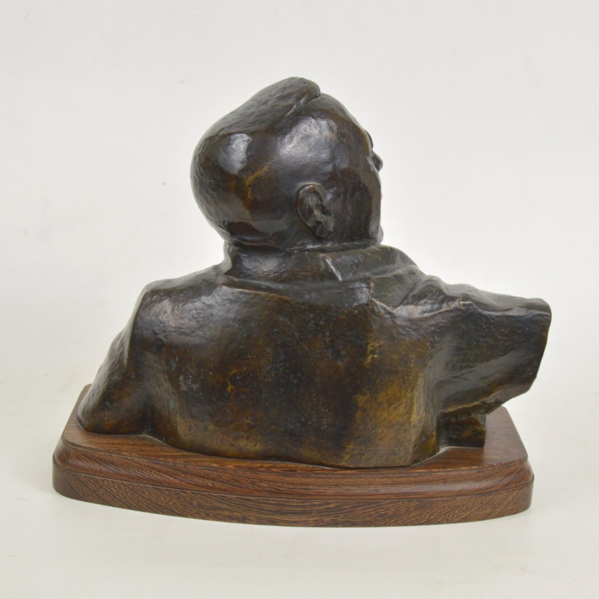 Jozef Cantre (1890-1957) Bust Of Edouard Anseele, C.1938 / 48 Patinated Bronze.-photo-3