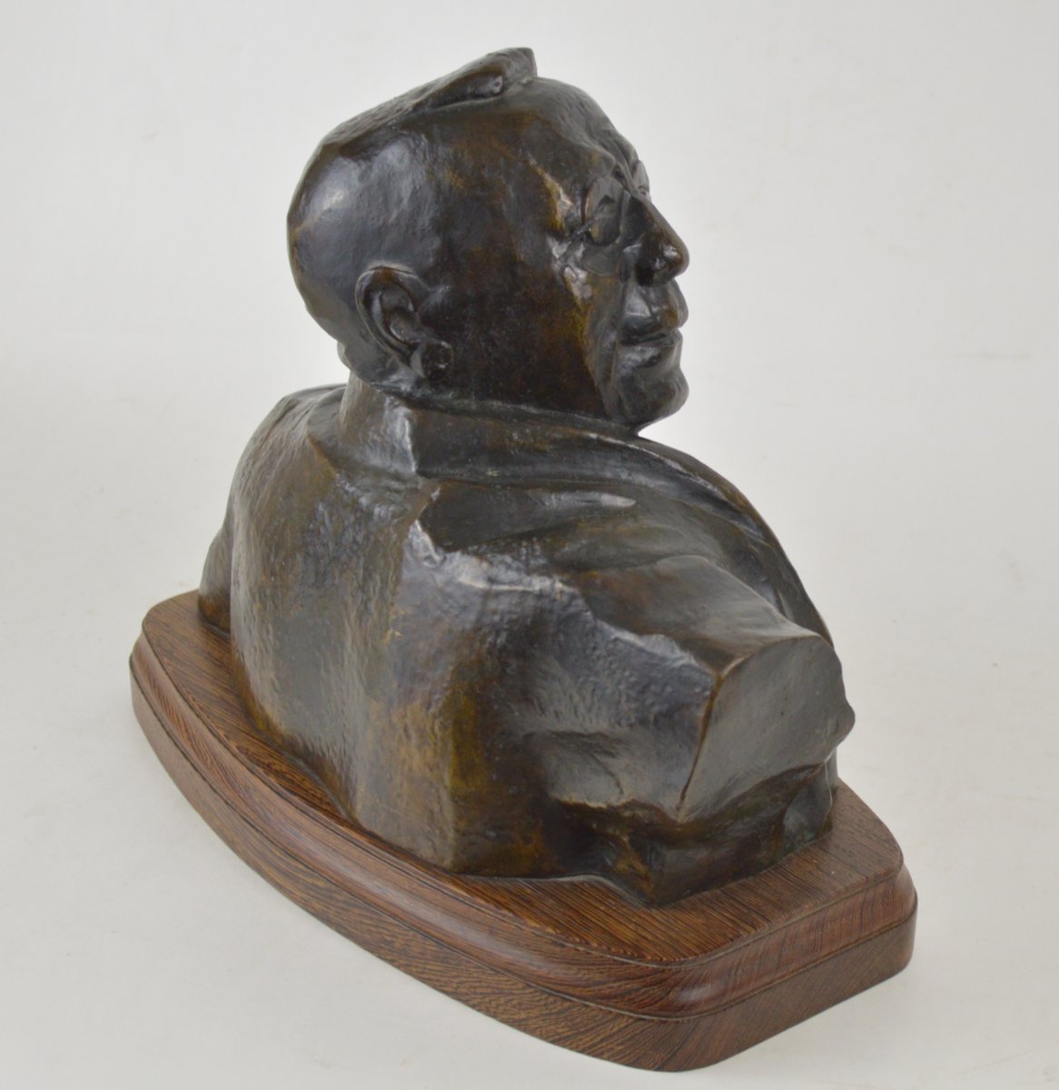 Jozef Cantre (1890-1957) Bust Of Edouard Anseele, C.1938 / 48 Patinated Bronze.-photo-2