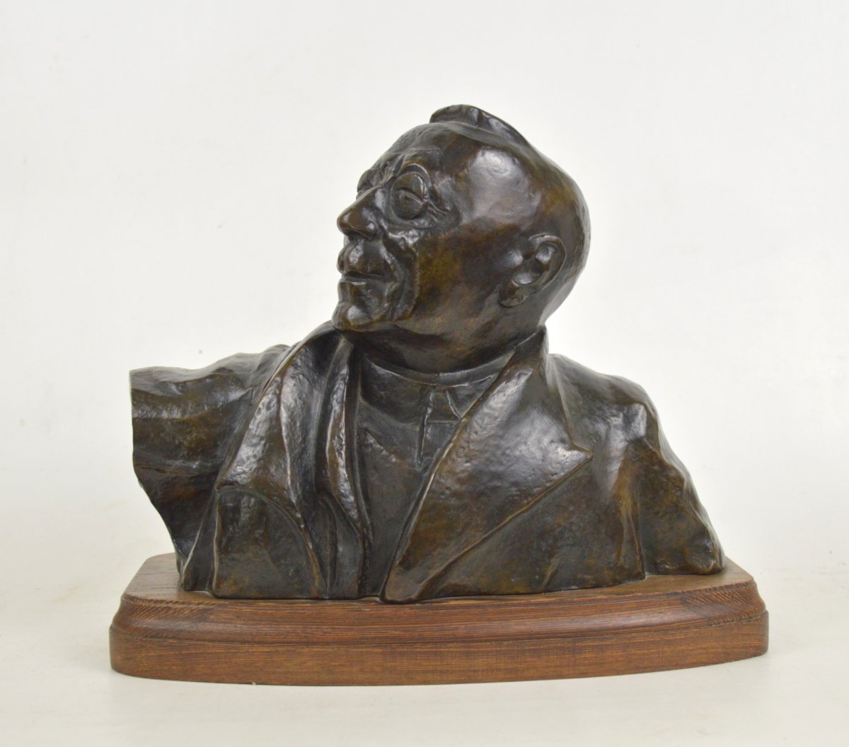 Jozef Cantre (1890-1957) Bust Of Edouard Anseele, C.1938 / 48 Patinated Bronze.