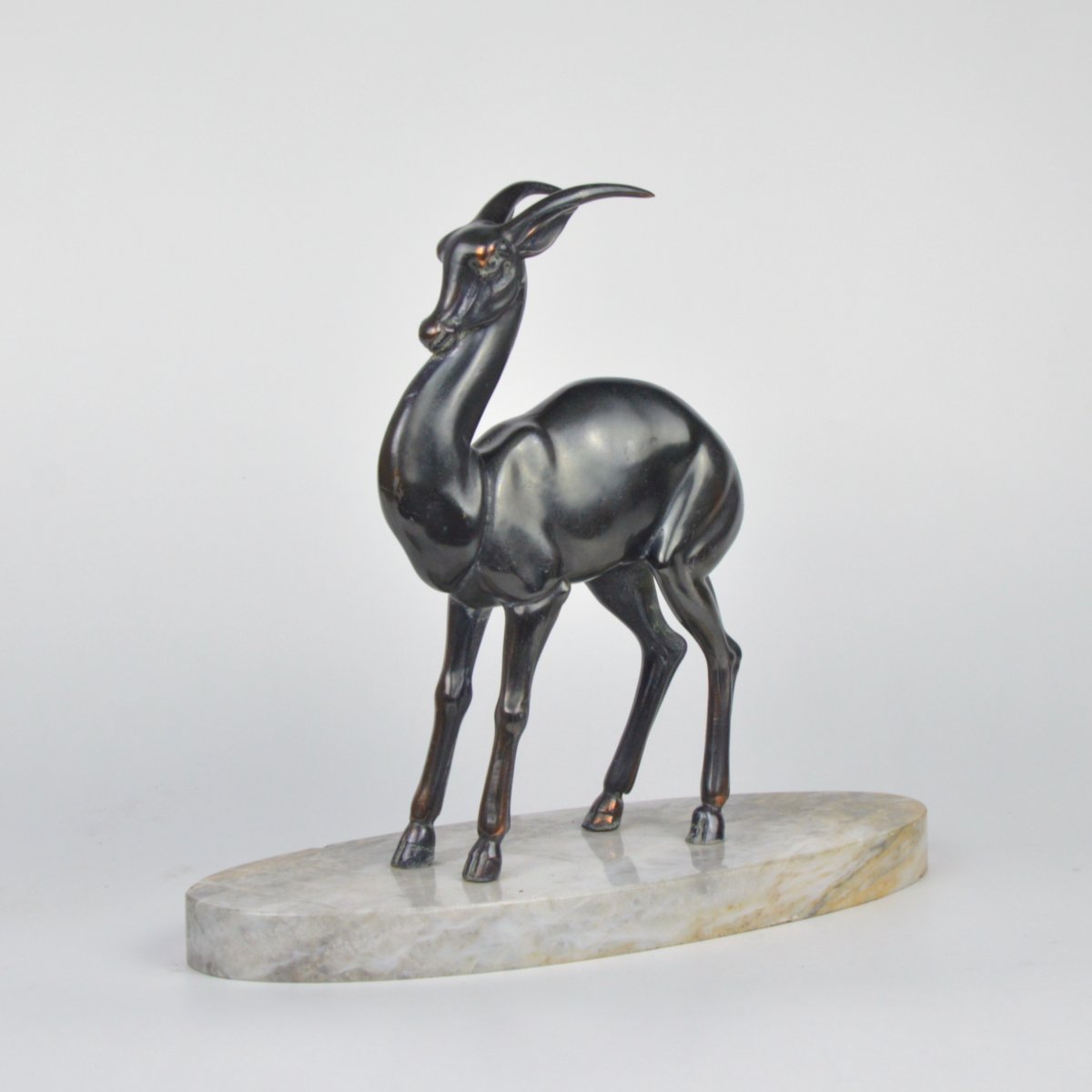 Statuette Art Deco En Regule Patiné Antilope -photo-2