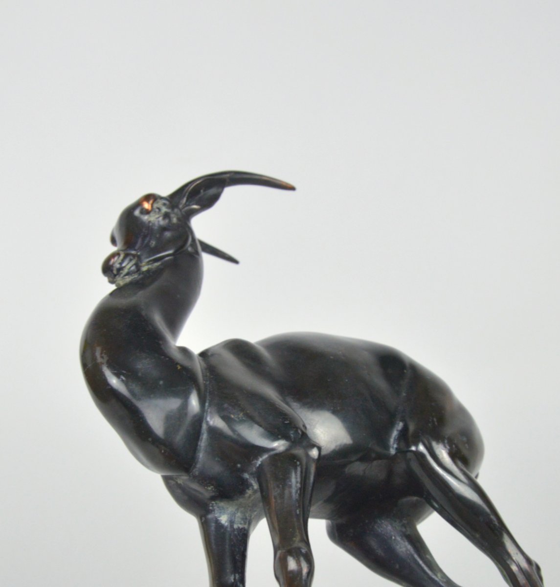 Statuette Art Deco En Regule Patiné Antilope -photo-6