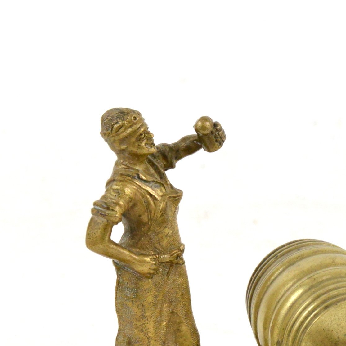 Miniature Bronze Sculpture Brewer With A Barrel 19th Century-photo-1