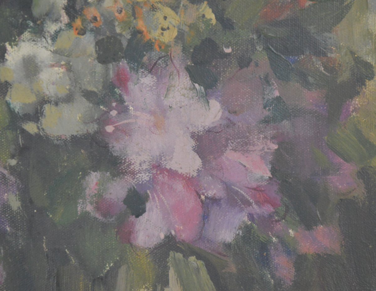 Gustave Camus (1914-1984) Peinture Nature Morte Aux Fleurs Huile Sur Toile-photo-4
