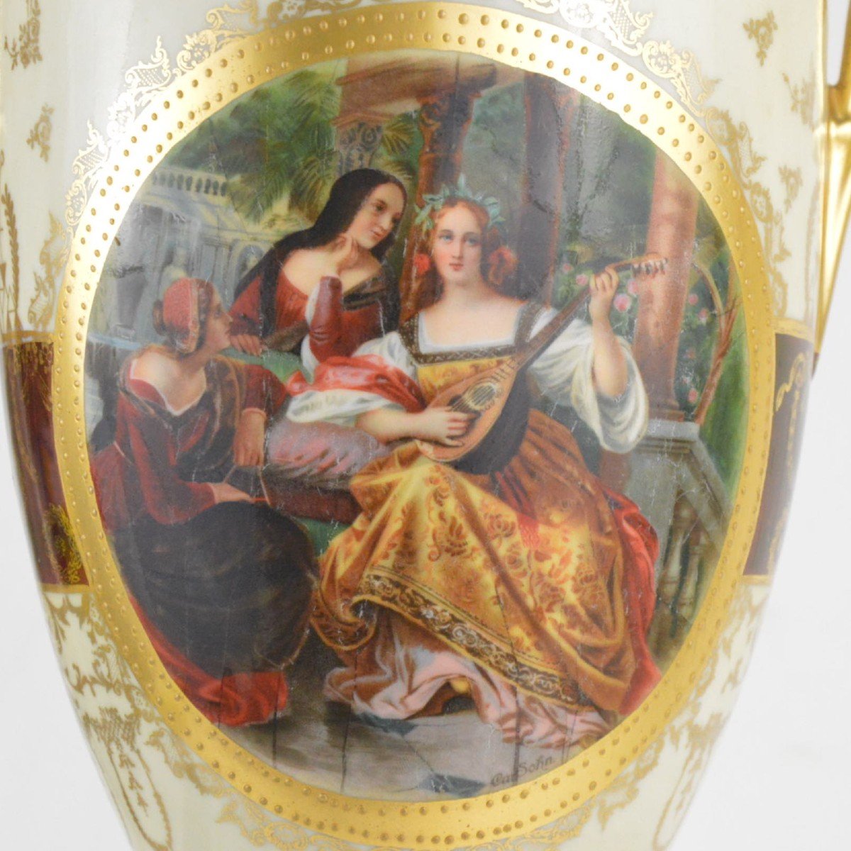 Large Porcelain Vase In A Taste Of Vienna Circa 1900 54 Cm-photo-7
