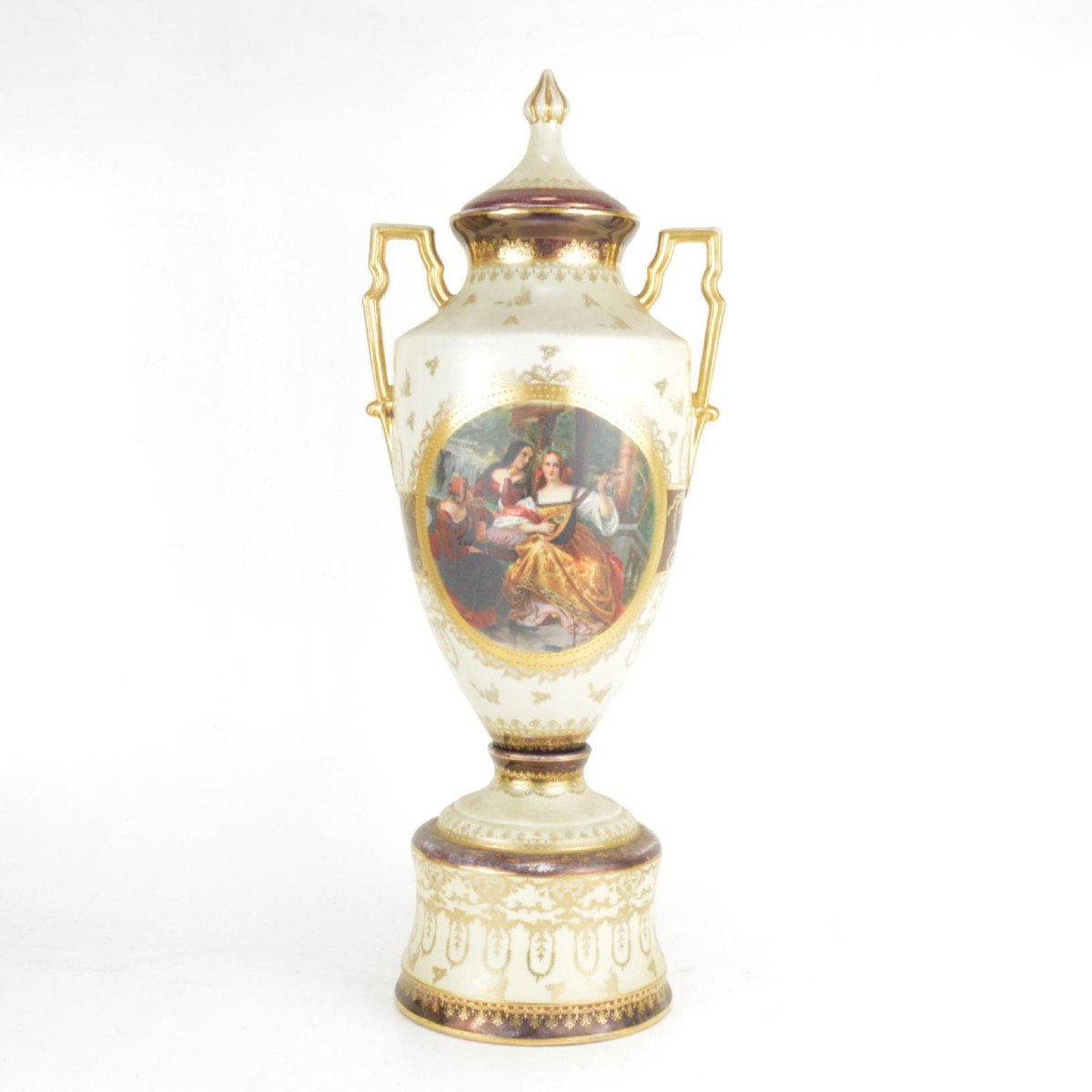 Large Porcelain Vase In A Taste Of Vienna Circa 1900 54 Cm