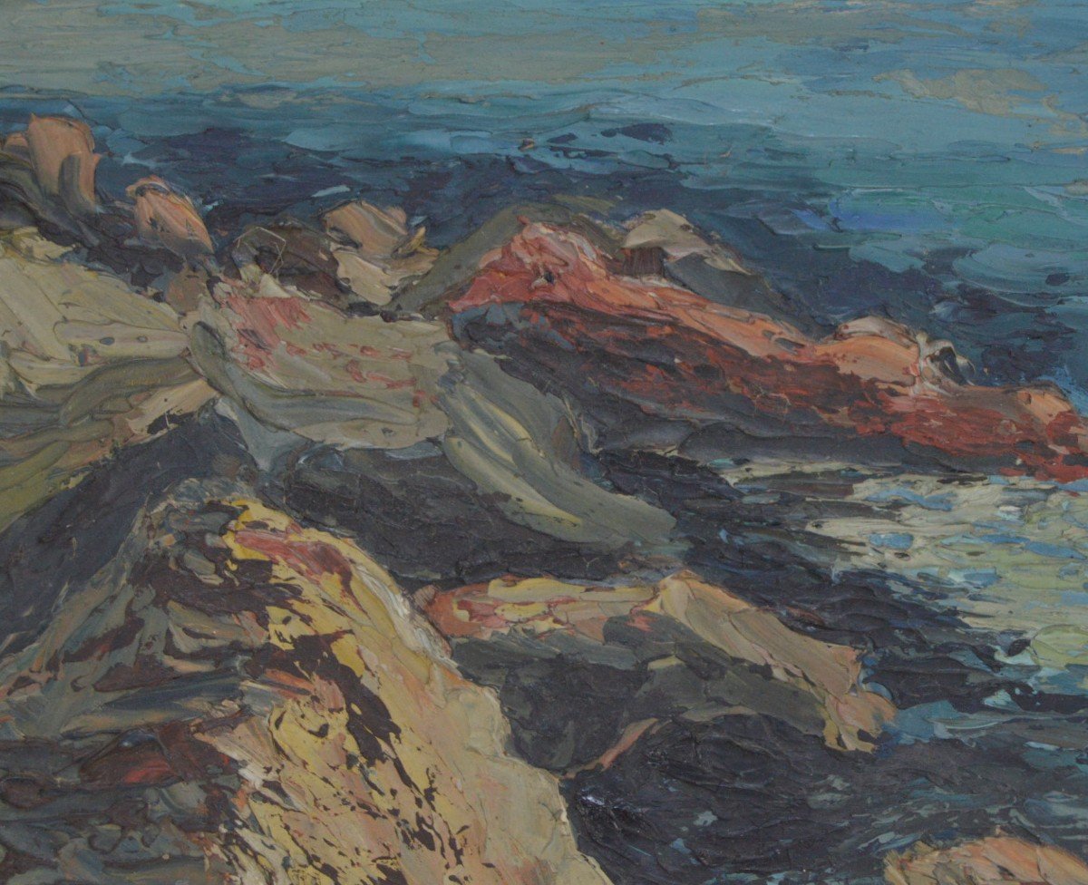 Narciso Peral Gil (1912) Peinture Marine Huile Sur Carton -photo-4