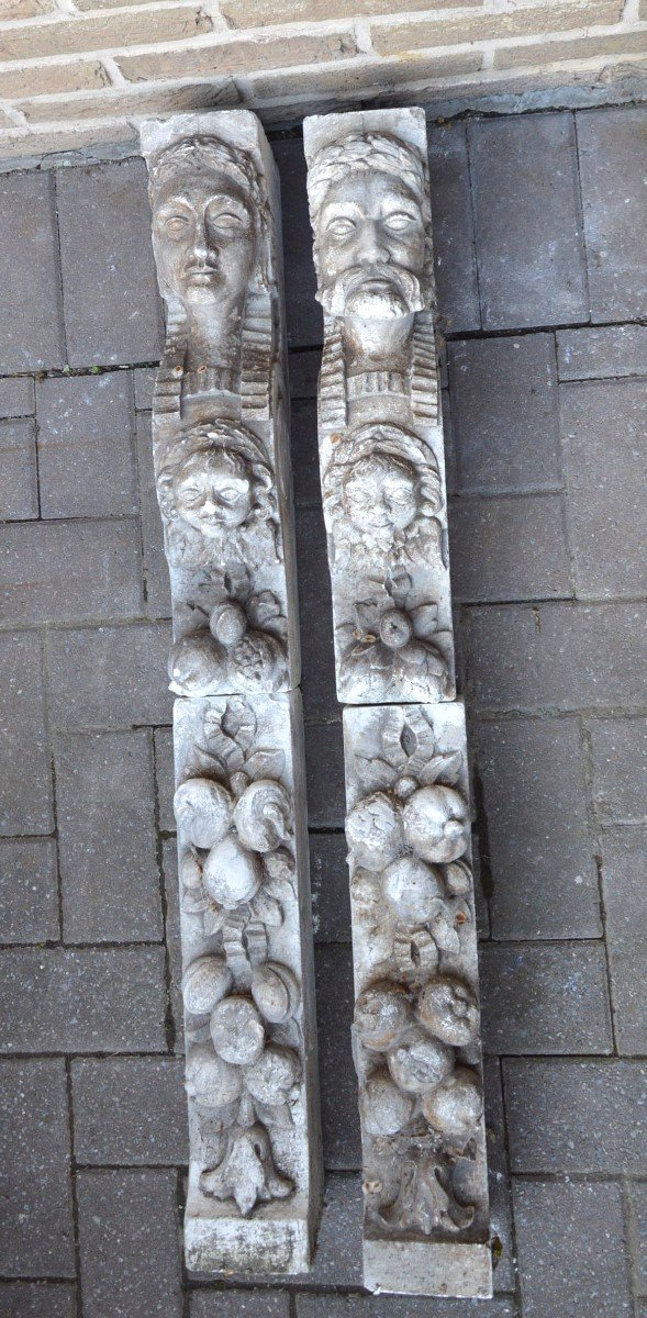 Pair Of 17th Century Stone Architectural Elements-photo-2