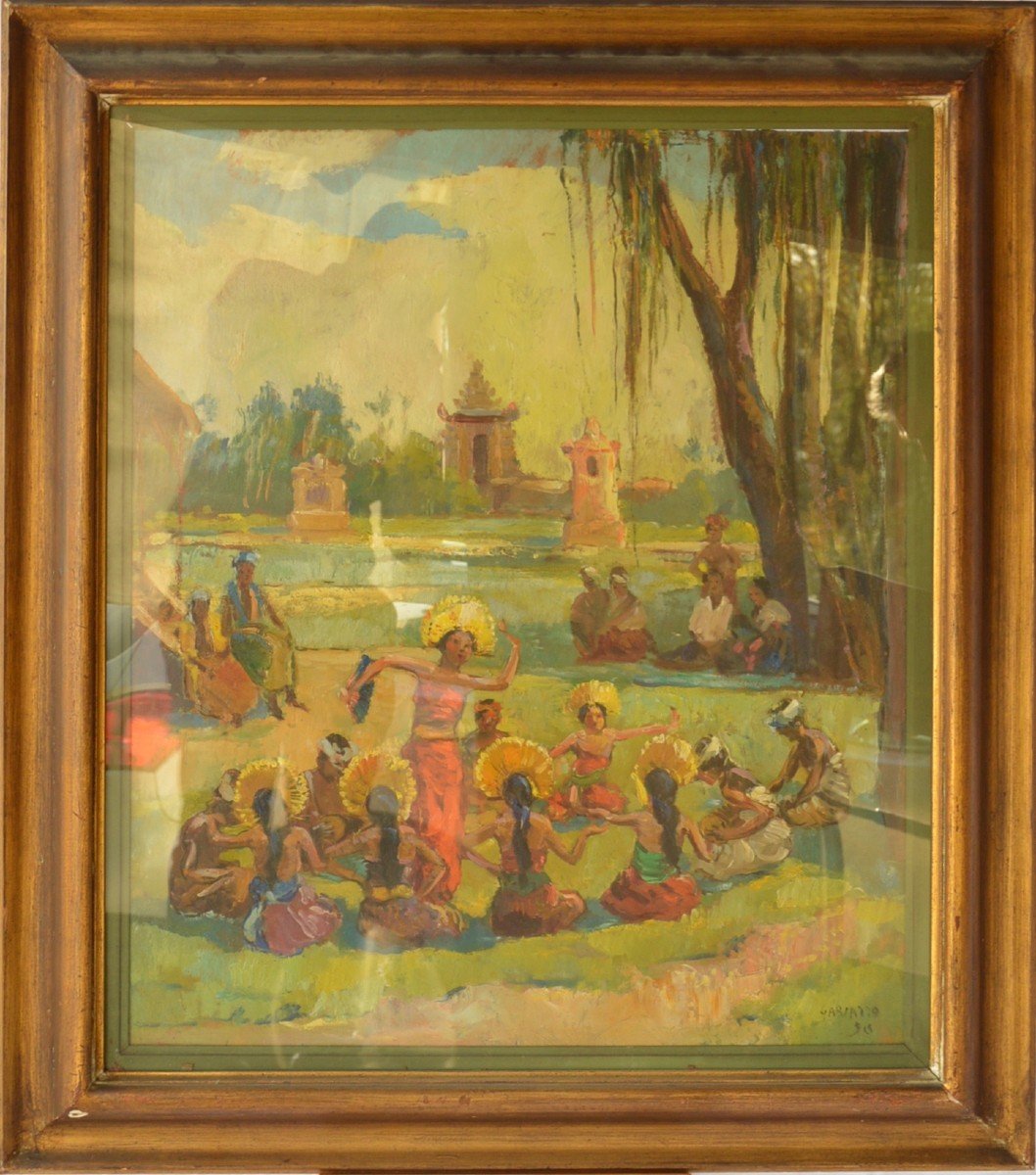 Pietro Antonio Gariazzo (1879-1963) Les Danseuses Balinaises devant le temple  HSP