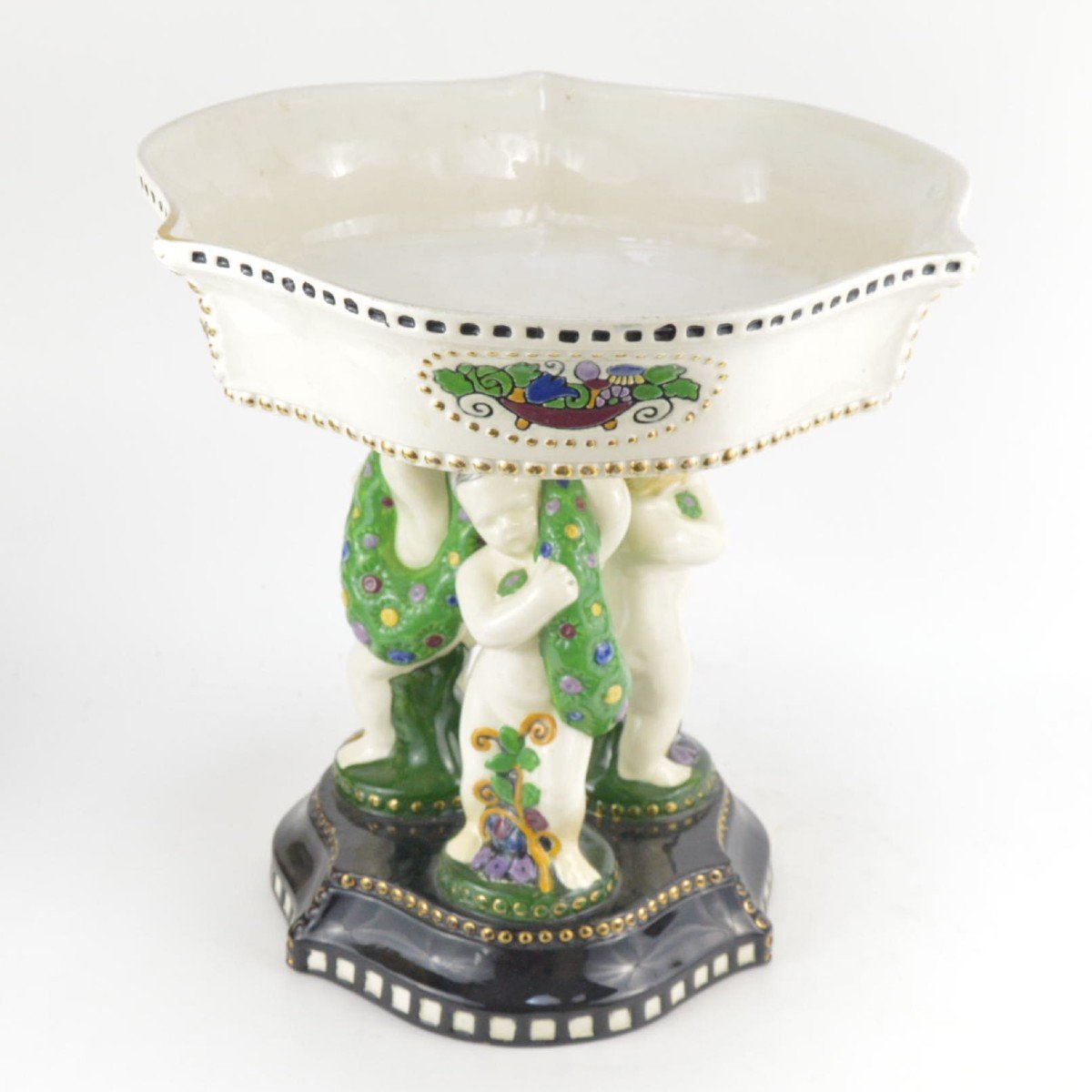 Julius Dressler (1882 - 1945) Mainly Jugendstil Table In Vienna Enameled Faience Circa 1900-photo-2