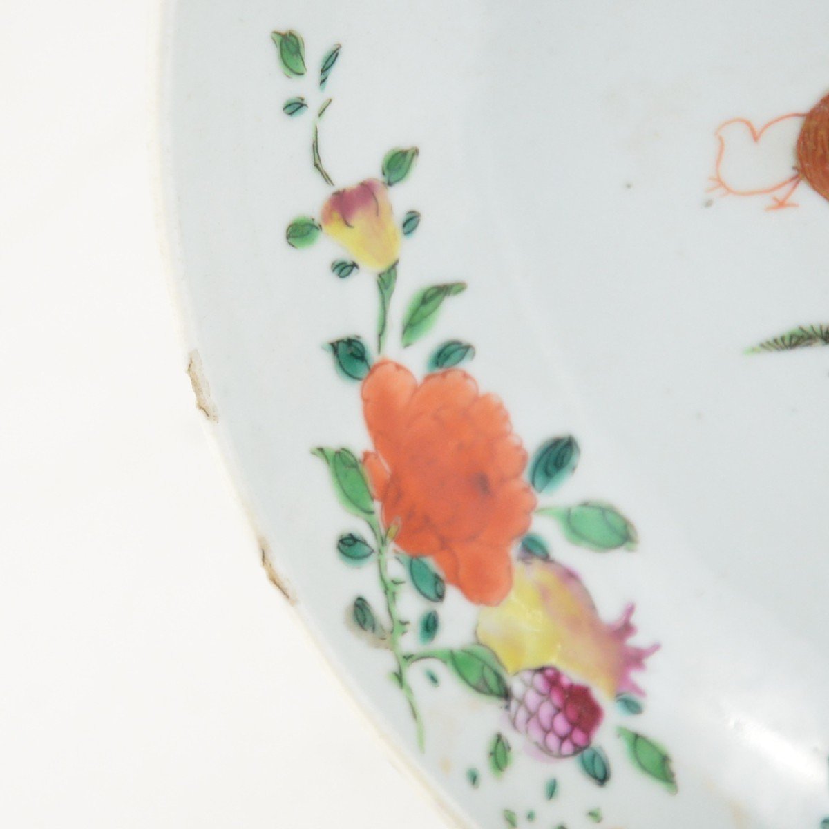 Chinese Porcelain Famille Rose Plate Guilded With Roosters, Qing Dynasty 18th Century-photo-5
