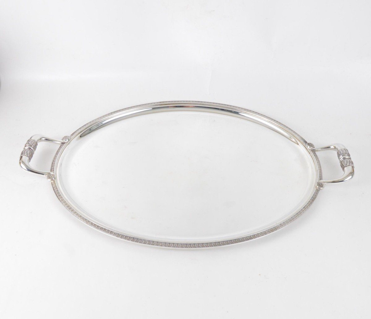 Large Silver Plated Tray By Christofle Model Malmaison